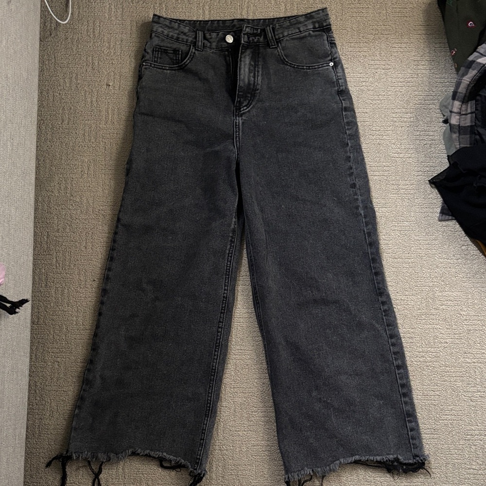 Classic High-Rise Wide-Leg Black Jeans